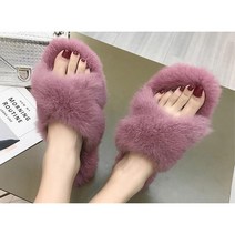 퍼 밍크같은 화려한 보들보들 발바닥 전체털 여자 슬리퍼 실내화 오피스용 안미끄러운