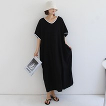 애플망고샵 여성 빅사이즈 나나 랍바 무지 롱원피스 오버핏 루즈핏 캐주얼 여름 긴원피스