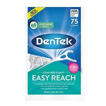 DenTek 덴텍 컴플리트 클린 치실 치간칫솔 75개 3팩 225개, 75 카운트(1팩)