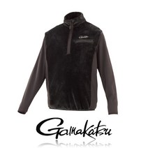 가마가츠 낚시복 후리스 하프 Zip 셔츠 GM3614, GM3614_블랙_S