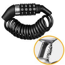 일루몬트 스프링 자전거 오토바이 자물쇠 번호키, 블랙