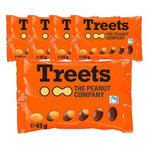 (런칭특가) Treets 트릿츠 명품 독일 땅콩초코볼 45g 공정무역 땅콩초콜렛, 5개