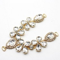 ZMASEY 신발 버클 120MM 1PCS 믹스 컬러 라인 석 샌들 버클 DIY 세공 신발 유리 반짝이 장식 리폼 수선, 금, 38