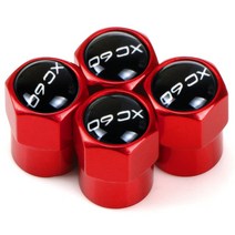 자동차 도어씰 4pcs 알루미늄 밸브 모자 자동차 바퀴 타이어 줄기 공기 볼 보 XC60 V40 V60 S60L S80 액세, 03 빨간