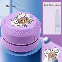 이동식 집진기 드릴 먼지 가정용 데스크탑 진공 청소기 학생 지우개 부스러기 흡입 기계 스마트 볼 Usb, 05 Battery purple