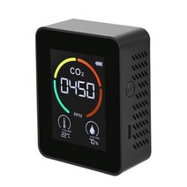 미세먼지측정기 공기질측정기 초미세먼지측정기 xiaomi co2 공기 감지기 이산화탄소 측정기 농업 생산 온실 모니터 지능형 공기 품질 분석기 3 in 1, 검은색, 검은색