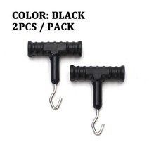 2pcs 잉어 낚시 도구 후크 라인 풀러 도구 스테인레스 스틸 헤어 리그 잉어 Fshing 끝 낚시 태클에 대 한 액세서리 만들기, 검은색