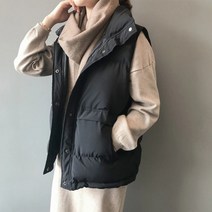 패딩 베스트 여 쇼트 도톰 박시 민소매 겉옷 추동 학생 ins풍 패션 한국판 나시69212