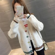 여성 가을 여름 가디건 캐시미어 카디건 스웨터 2022 겨울 v 넥 캐주얼 느슨한 재킷