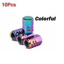 자동차 휠 타이어 밸브 캡 림 스템 커버 고무 씰 포함 에어더스트 방수 바이크 오토바이 트럭 자전거용 스타일, [13] Colorful-10Pcs