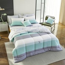 [헤지스홈]모달 하이틴 그린[6온스] 퀼트이불 퀸