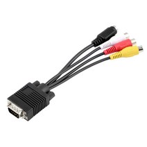 S-VIDEO 3 RCA 여성 변환기 케이블 VGA 비디오 TV 출력 S-비디오 AV 어댑터 번들 1 개 폴리백 ONLENY, [01] VGA SVGA