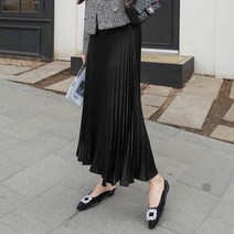 [마이더스비] 밀리 새틴 플리츠 스커트 [밴딩]