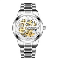 스위스시계 여성메탈시계 명품 시계 fngeen gold automatic watch men 스테인레스 스틸 스트랩 스켈레톤 기계식 탑 브랜드 럭셔리 야광 포인터 6018