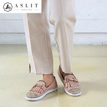 애슬릿 애슬릿 여성 투톤 스티치 금장 프린지 로퍼 2cm (6671747)
