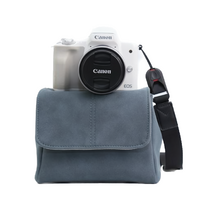 캐논 소니 니콘 후지 필름 컴팩트 카메라 스웨이드 가죽 파우치 케이스 가방, M-(A)그레이