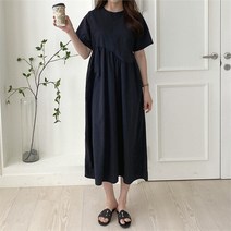 oshu oshu 여성 시크 라운드 오피스룩 나일론 시원한 롱원피스 (8938347)