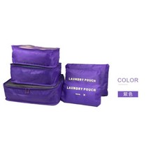 여행 스토리지 가방 세트 옷 깔끔한 정리 옷장 파우치 케이스 신발 포장 큐브 6 피스, Purple_CHINA