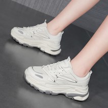 산뜻한 메쉬 어글리 웨지 키높이스니커즈 인박카033