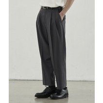 드로우핏 쓰리턱 릴렉스드핏 테이퍼드 울 슬랙스 차콜 3-TUCK RELAXEDFIT TAPE레드 WOOL SLACKS