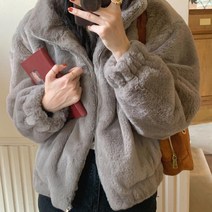 페이크 퍼 집업 자켓