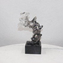 새로운 중국 창조적 인 투명한 Taihu 돌 조각 장식 모델 룸 판매 사무실 가구 거실 연구 모델 룸, 연기 회색 트럼펫 16*10*26