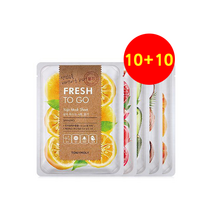 10+10프레쉬 투고 마스크 시트+사은품/여행용 클렌징 티슈, 2.유자