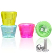 VNAKER PU 고무 롤러 스케이트 토 스토퍼 1쌍 나사 포함 (옐로우), Yellow