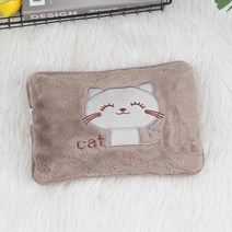 물병 물통 손난로 핸드워머 핫팩 온수매트 찜질팩 귀여운 물병가방 재사용 가능한 손 따뜻한 전기 면화 뜨거운 물 가방 겨울 온난화 도구 크리스마스 선물, [04] 4 brown US plug