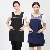 DLA58 얇은 가벼운 요양원 주방 단체 원피스 앞치마, DLA58 검정단색L