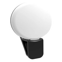 미니 휴대폰 셀카 조명 클립온 LED 태블릿용 2500-6000K 필 라이트 사진 메이크업 화상 회의용, 02 Black, 02 Black