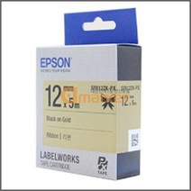EPSON SFR12ZK-PX 라벨테이프 바탕 골드 글씨 검정 12mm LW-H200RK, 단일옵션