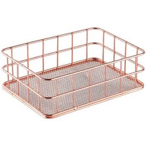 데스크탑 금속 스토리지 바구니 스토리지 박스 철 그리드 스토리지 트레이 그물 바구니 스토리지 방식 스토리지 바구니 로즈 골드 과일, 하나, 보여진 바와 같이