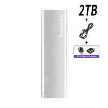 샤오미 휴대용 외장형 하드 SSD USB C 고속 디스크 1TB 2TB 4TB 16TB, [26] Silver 2TB