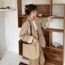 여성 오버핏 자켓 정장 상의 대디핏
