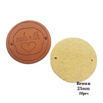 수제 한정판 가죽 라벨 사랑 선물 태그 손으로 만든 Pu, 04 Brown labels 48pcs