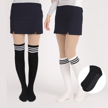 여성 국내생산 논슬립 미끄럼방지 골프 요가 니삭스 오버니삭스, 1.딱풀 니삭스, 링클화이트
