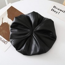 남성 헌팅캡 뉴스보이캡 도리구찌 베레모여성을위한 큰 가죽 패션 숙녀 검은 모자 베이지