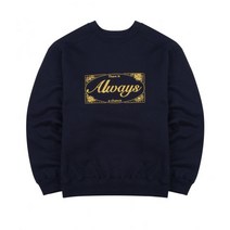 챈스챈스 ALWAYS 엠브로이더리드 맨투맨 스웨트셔츠 네이비 기모