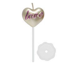 하트럽럽 파티초 생일 케이크 특이한 하트 초, 골드