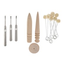GHSHOP 16 조각 Leathercraft Edge Skiving Beveler With Wood Burnisher Wool Daubers, 설명한대로, 설명한대로, 멀티