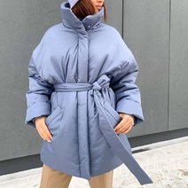 여성경량패딩 파카 자켓 코트 캐주얼 수집 웨이스트 패션 심플 우아한 봄 스탠드 칼라