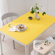 (14colors 11size) 롤로아 100% 방수 가죽 식탁보 테이블보, 60x60cm, 양면-15 (Lemon+Ivory)