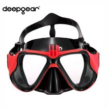 다이빙 프리다이빙 스킨스쿠버 스노클링 마스크 해녀 deepgear 강화 유리 근시 렌즈, 표준 빨간 마스크