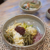 수국 함지박 소면기 도자기 면기 라면기 국수그릇 비빔밥그릇, 빨강, 중