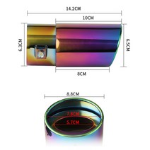 강제전선관 아연강관 자동차 배기 시스템 머플러 실버 블랙 번트 블루 색상 화려한 팁 스테인레스 스틸, 06 colorful straight