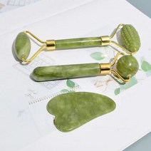 oyoson 천연옥석 괄사 세트 경락 마사지 트리오세트, 그린