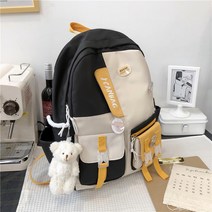 대학생책가방 하라쥬크 ULZZANG 고등학교 중학교 백팩 여성 블러킹 청년 2139839379