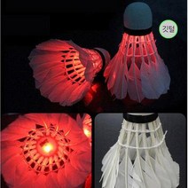 셔틀콕 야광 LED 깃털 배드민턴공 2P, 깃털(2P)
