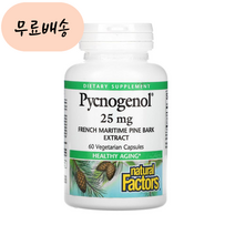 네추럴팩터스 피크노제놀 25m.g 60 프랑스해안송 껍질추출물 호팍사 opcs, 1개, 60정, 60정